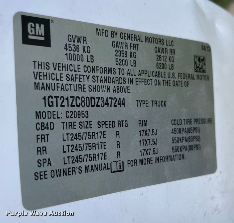 image for item MR9339 2013 GMC Sierra 2500HD  pickup truck