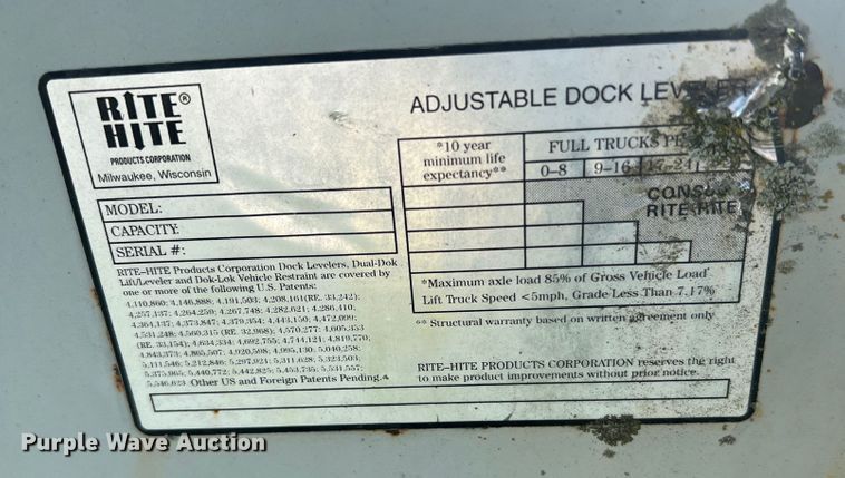 image for item MR9877 (3) Rite Hite adjustable dock levelers