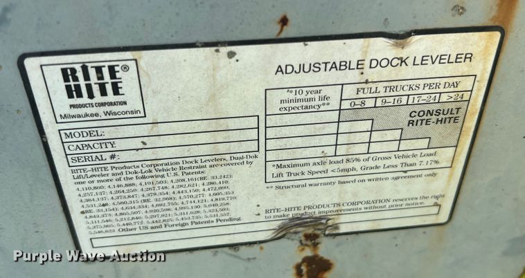 image for item MR9877 (3) Rite Hite adjustable dock levelers