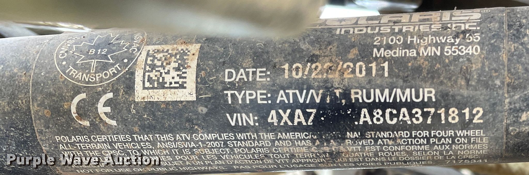 2012 Polaris Sportsman 850 HO ATV in Spearman, TX Item DN5197 sold