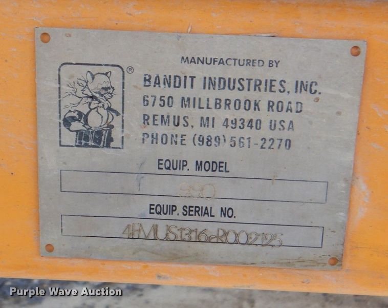 image for item DH7512 2012 Bandit 990XP  wood chipper