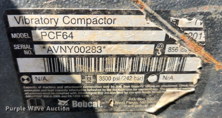 image for item DI1237 Bobcat PCF64  plate compactor