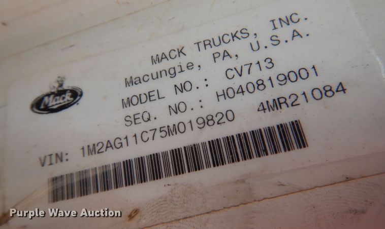 image for item DJ3848 2005 Mack CV713 Granite  dump truck