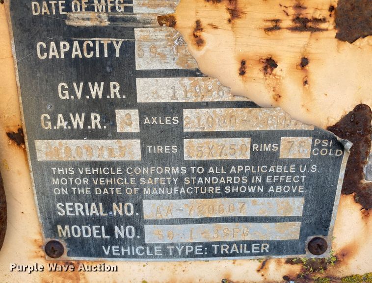 image for item DK6474 1980 Trailmobile 50-L-3FSG  lowboy equipment trailer