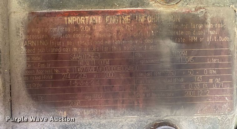 image for item DK6484 2002 Komatsu WA450-5  wheel loader