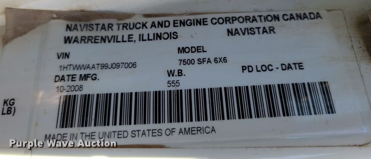 image for item DM8047 2009 International WorkStar 7500  digger derrick truck