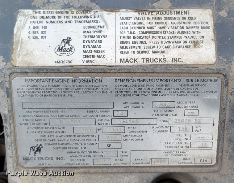 image for item DM8049 1995 Mack DM690S  dump truck