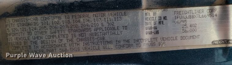 image for item DM8050 1996 Freightliner FL70  dump truck