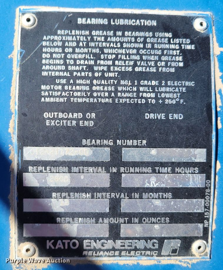 image for item DM8054 Kato Engineering A186030003  generator