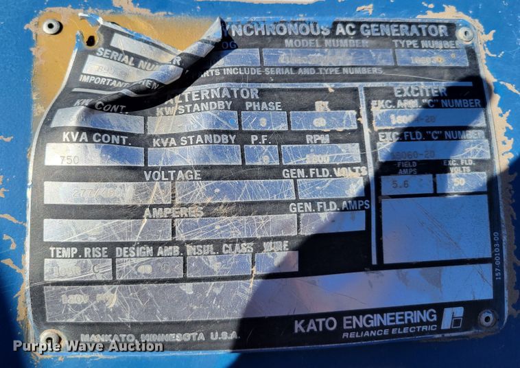 image for item DM8054 Kato Engineering A186030003  generator