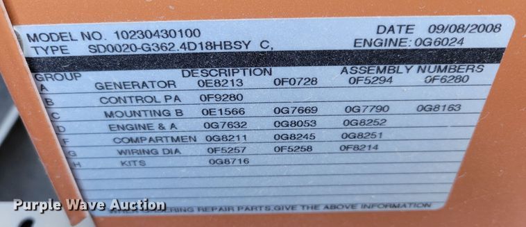 image for item DM8058 Generac 10230430100  generator