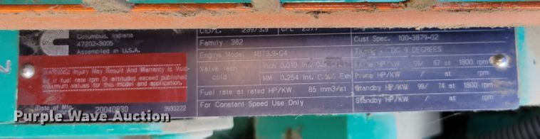 image for item DM8059 2004 Onan DGCB-5693817  generator