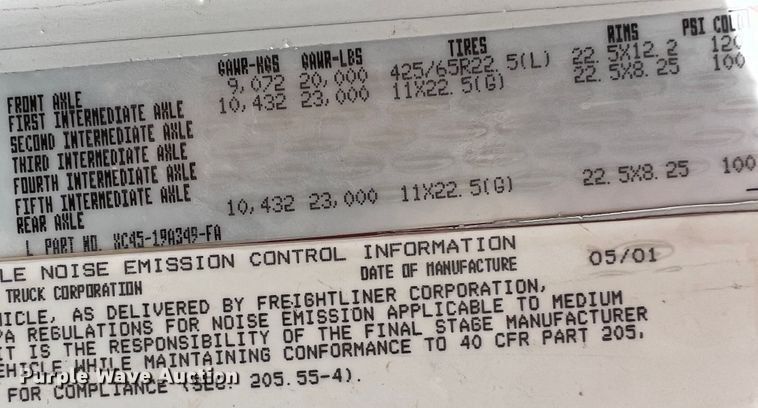 image for item DO8736 2002 Sterling L9500  hydrovac truck