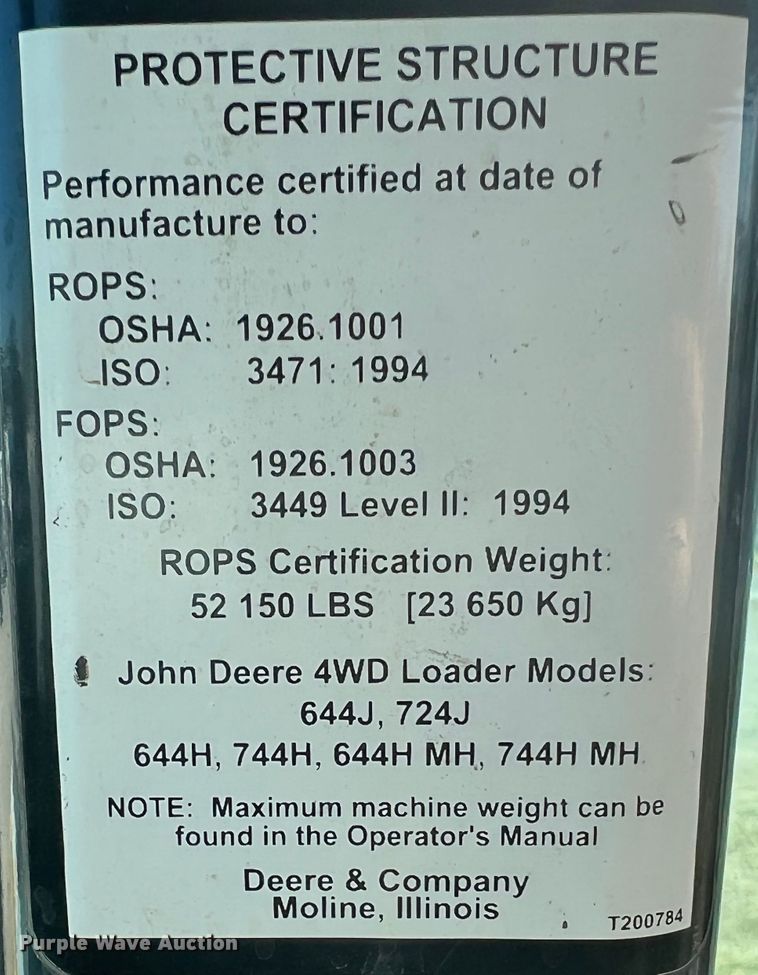 image for item DO8760 2006 John Deere 644J  wheel loader