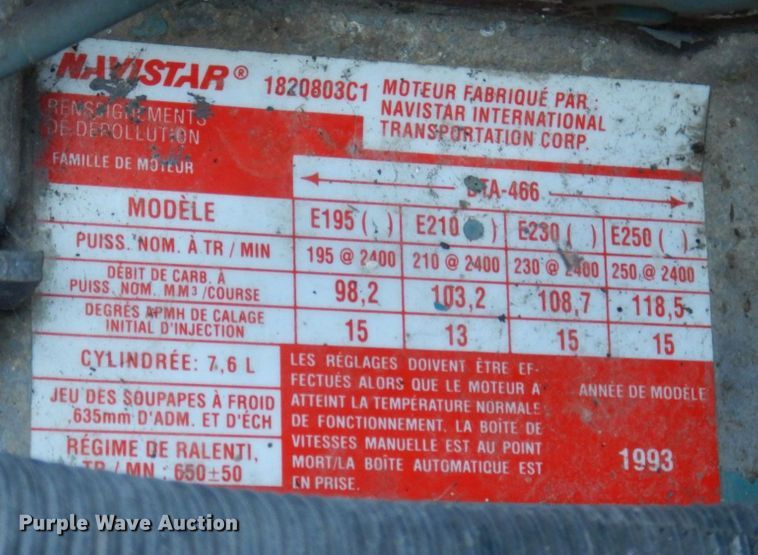 image for item DP0334 1993 International 4900  bucket truck