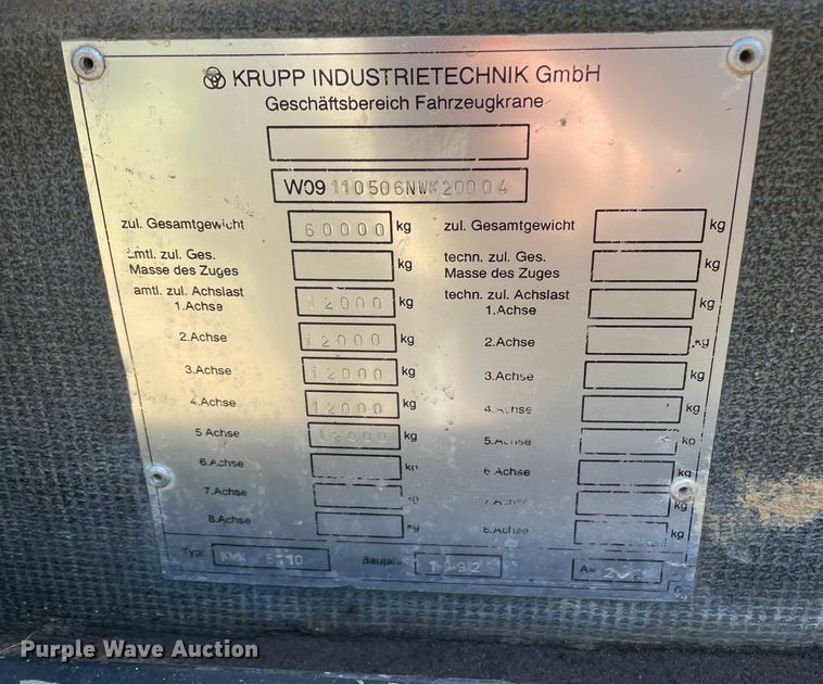 image for item DR0542 1992 Krupp KMK5110  crane