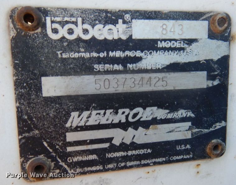 image for item DR0546 1989 Bobcat 843  skid steer loader