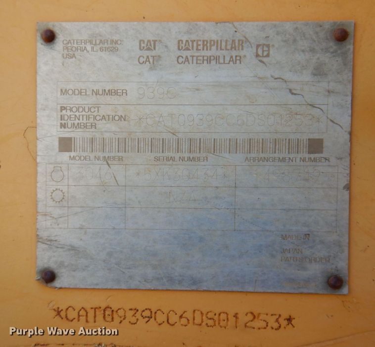 image for item DR2034 2001 Caterpillar 939C  track loader