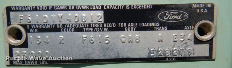 image for item DR2036 1977 Ford F600  dump truck