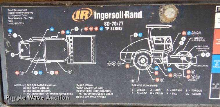 image for item DR2048 2005 Ingersoll Rand SD-70  single drum vibratory roller