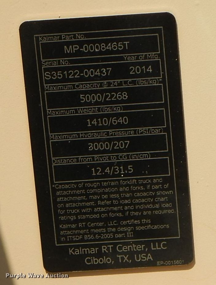 image for item HF9372 2014 Kalmar RT-022  telehandler