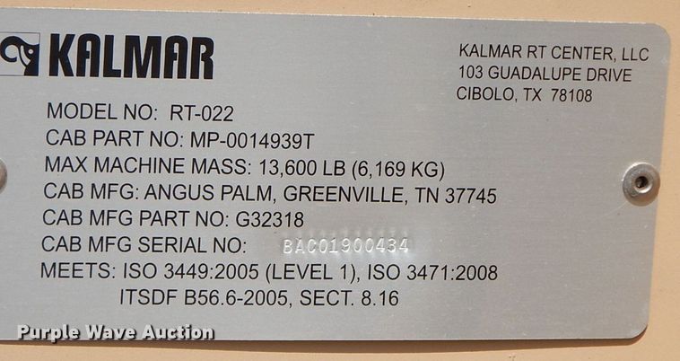 image for item HF9372 2014 Kalmar RT-022  telehandler