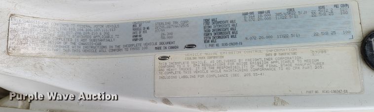 image for item JC9753 2000 Sterling L-Line  refuse truck