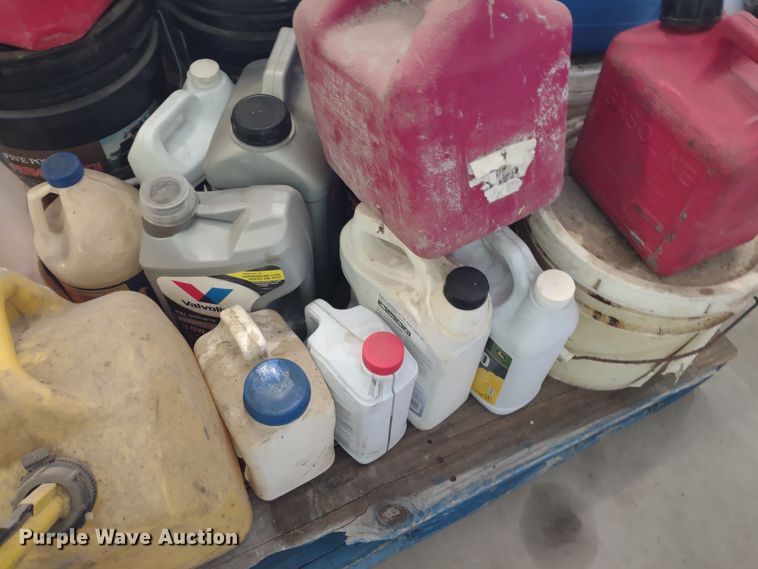 image for item JJ9976 Pallet of fuel cans and oil