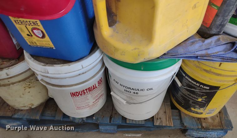 image for item JJ9976 Pallet of fuel cans and oil