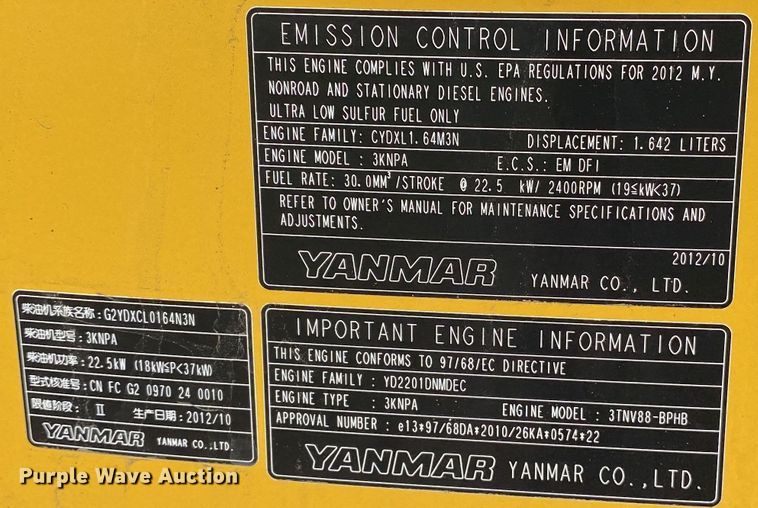 image for item JW9415 2013 John Deere 35D  mini excavator