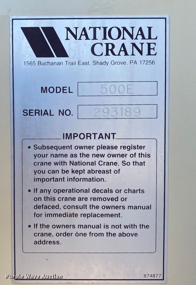 image for item JW9431 2007 Ford F750 Super Duty  crane truck