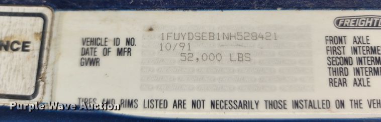 image for item KH9291 1992 Freightliner FLD  dump truck