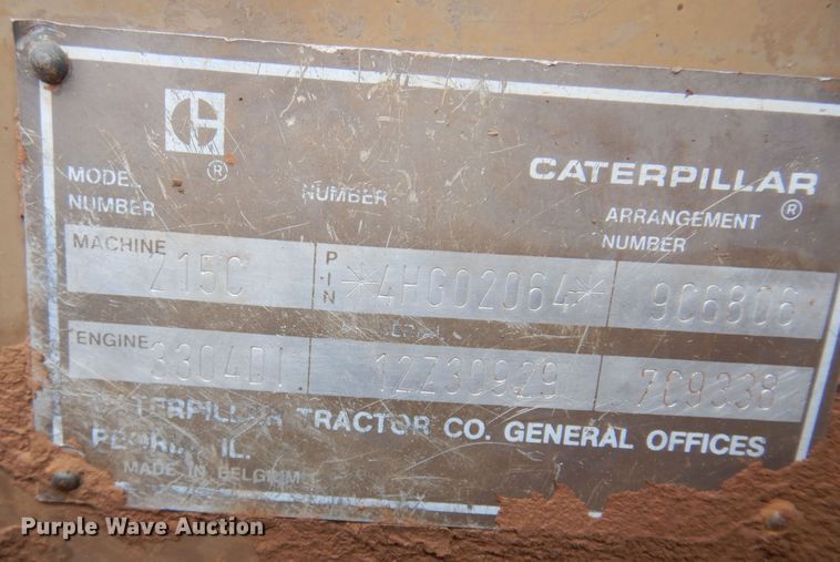 image for item KP9001 1989 Caterpillar 215C excavator