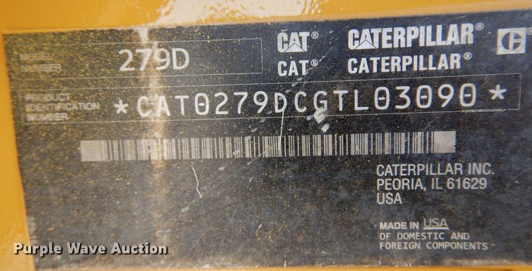 image for item KP9002 2016 Caterpillar 279D  tracked skid steer loader