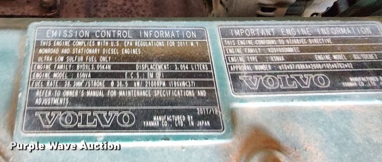 image for item LK9856 2012 Volvo EC55C  mini excavator