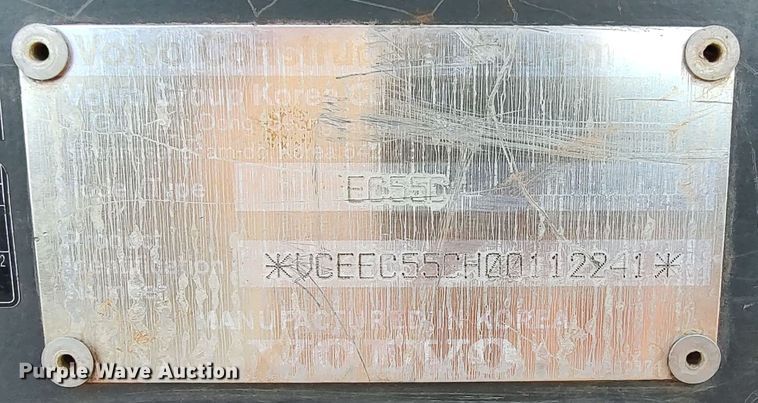 image for item LK9856 2012 Volvo EC55C  mini excavator