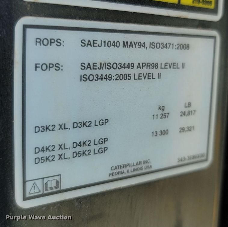 image for item LM9771 2012 Caterpillar D5K2 LGP  dozer