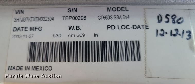 image for item LM9777 2014 Caterpillar CT660  dump truck