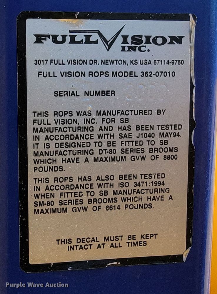 image for item LO9070 2016 Superior Broom DT80K  broom