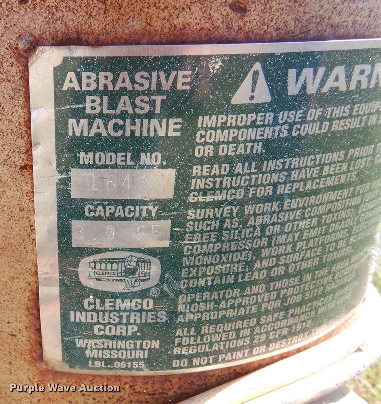 image for item LU9588 (2) Clemco abrasive blast machines