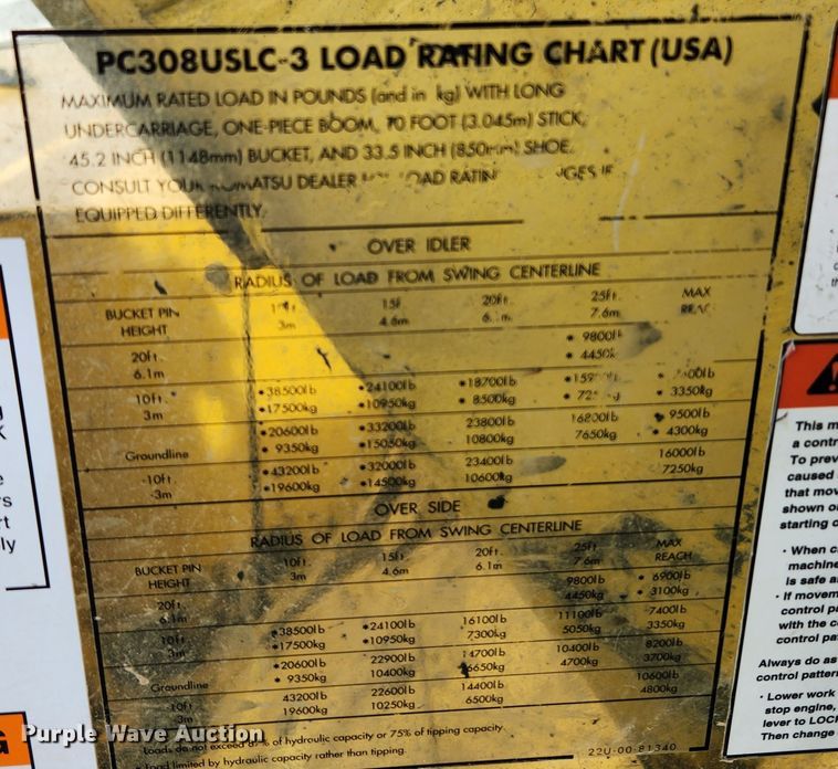 image for item MK9370 2008 Komatsu PC308USLC-3  excavator