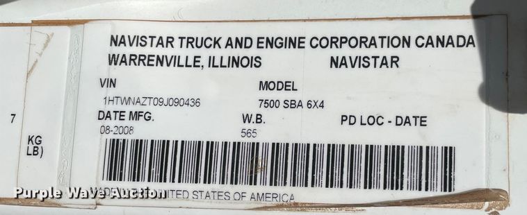 image for item MR9368 2009 International WorkStar 7500  bucket truck