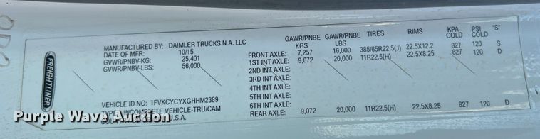 image for item MR9882 2016 Freightliner Business Class M2  digger derrick truck