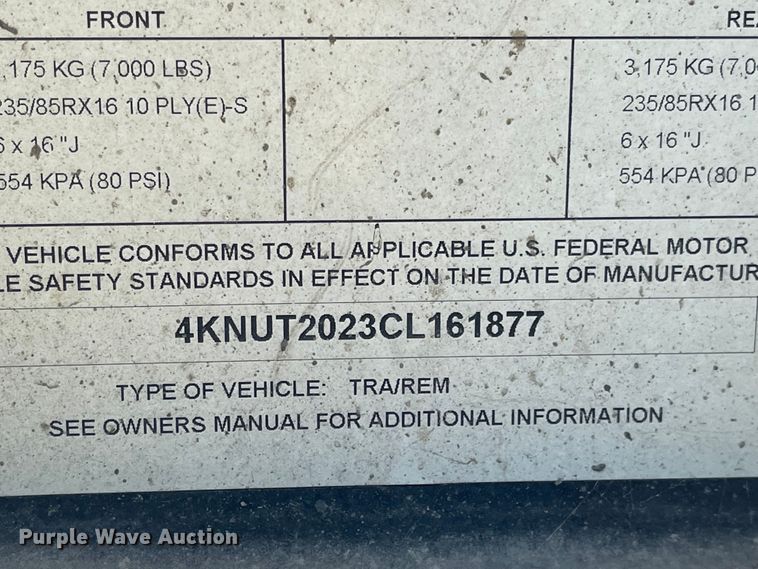 image for item MU9224 2012 Towmaster T-12D  grout trailer