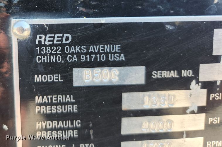 image for item MU9233 2017 Reed B50C  concrete pump trailer