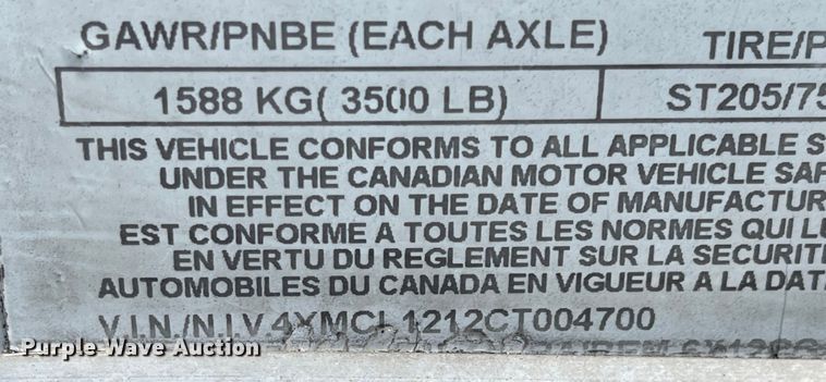 image for item MU9238 2012 Carry-On  enclosed cargo trailer