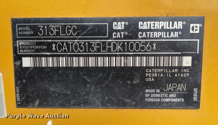 image for item MU9246 2017 Caterpillar 313F L GC  excavator