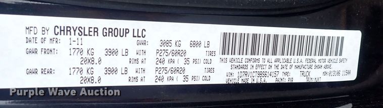 image for item DG2669 2011 Dodge Ram 1500  Crew Cab pickup truck