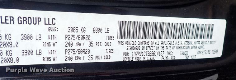 image for item DG2669 2011 Dodge Ram 1500  Crew Cab pickup truck