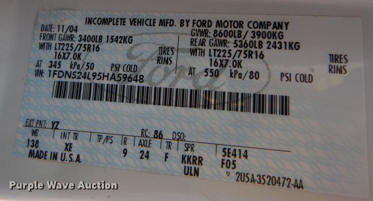 image for item DM3120 2005 Ford E250  van